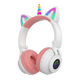Coofbe Unicorn 94dB Güvenli Ses Kontrollü Yumuşak Kulak pedli Bluetooth Kulaklık Bluetooth Çocuk Kulaklığı 
