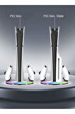 İpega PS5 Slim Disk/PS5 Slim Dijital RGB Dikey Stand Kulaklık Tutucu Joystick Şarj Cihazı