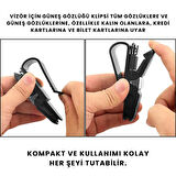 Coofbe Klipsli 180 Derece Döner Klipsli Araç İçi Gözlük Tutucu Kart Tutucu Oto Araç Gözlük Tutacagi