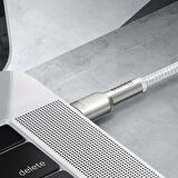 Baseus Cafule Series Metal TYPE-C TO TYPE-C 100W 1M Şarj Veri Kablosu BEYAZ