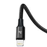 Baseus Rapid Serisi Usb-C Kablo 3in1 Mikro USB/Lightning/USB-C 20W Şarj Kablosu 1,5 Metre Siyah