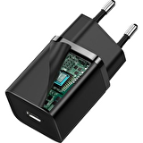 Baseus Super Si Type-C 30 Watt Hızlı Şarj Aleti Siyah
