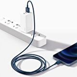 Baseus Superior Series USB to Lightning iPhone Hızlı Şarj Kablosu 1 metre 2.4A MAVİ