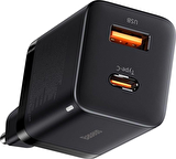 BASEUS Super Si Pro 30W Hızlı Şarj Type-C + USB Adaptör