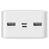 Baseus Bipo W 15 W 30000 mAh Hızlı Şarj Powerbank Beyaz 
