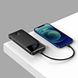 Baseus Bipo W 20 W 10000 mAh Hızlı Şarj Powerbank Siyah 