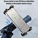 Baseus Quick to take 360 Derece Dönebilen Bisiklet ve Motosiklet Telefon Tutucu SİYAH