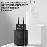 Baseus Super Type-C 20 Watt Hızlı Şarj Aleti Siyah
