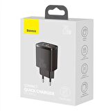 Baseus Super Type-C 20 Watt Hızlı Şarj Aleti Siyah
