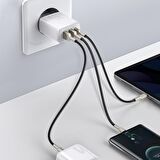 Compact 30w 2 Usb + Type-c Çıkışlı Hızlı Şarj Başlığı Beyaz