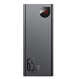 Baseus Adaman Metal Digital Display Quick Charge Power Bank 65W 20000mAh Black（UL) (Include：Baseus Xiaobai series fast charging Cable Type-C to Type-C 60W(20V/3A) 50cm Black）