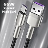 Baseus Cafule 66W Metal USB to Type-C Hızlı Şarj Kablosu 100cm