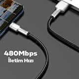 Baseus Cafule 66W Metal USB to Type-C Hızlı Şarj Kablosu 100cm