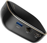 Baseus, Çok Fonksiyonlu Bilgisayar/Telefon Hub Adaptörü, Siyah, Giriş: USB Type C,Seyahat Boy Teşhir