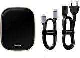 Baseus, Çok Fonksiyonlu Bilgisayar/Telefon Hub Adaptörü, Siyah, Giriş: USB Type C,Seyahat Boy Teşhir
