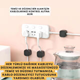Coofbe 6 Adet Set Yapışkanlı Manyetik Kapaklı Kablo Düzenleyici Kablo Organizer Kablo Düzenleyici