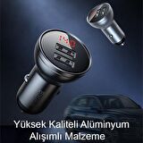 Digital Display 24w 4.8a Dual Usb Çift Usb Hızlı Araç Şarjı Siyah