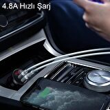 Digital Display 24w 4.8a Dual Usb Çift Usb Hızlı Araç Şarjı Siyah