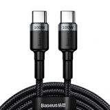 Baseus Cafule Type C To Type C 5A 100W Şarj Kablosu 2M Siyah CATKLF-ALG1