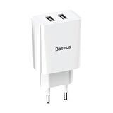 Baseus Speed Mini Dual 10.5 Watt Hızlı Şarj Aleti Beyaz