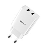 Baseus Speed Mini Dual 10.5 Watt Hızlı Şarj Aleti Beyaz