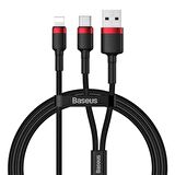 Baseus Cafule 2in1 1.2 Metre Type-C Lightning Kablo Kırmızı