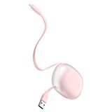 Baseus Lets Go Little 2A Makaralı 1 Metre Ligthning Kablo Beyaz - Pembe