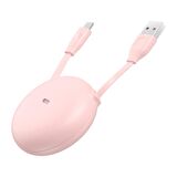 Baseus Lets Go Little 2A Makaralı 1 Metre Ligthning Kablo Beyaz - Pembe