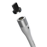 Baseus Zinc Magnetic 2.4A 100 cm Lightning Şarj Kablosu Beyaz