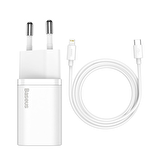 Baseus Super Si 1c Lightning - Type-C 20 Watt Hızlı Şarj Aleti Beyaz