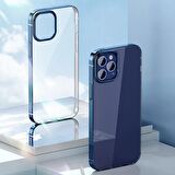Baseus Glitter İPhone 12 Pro Max Şeffaf Lüx Silikon Kılıf Soft TPU Kılıf MAVİ