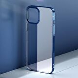 Baseus Glitter İPhone 12 Pro Max Şeffaf Lüx Silikon Kılıf Soft TPU Kılıf MAVİ