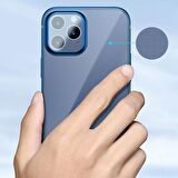 Baseus Glitter İPhone 12 Pro Max Şeffaf Lüx Silikon Kılıf Soft TPU Kılıf MAVİ