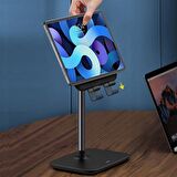 Baseus Masaüstü Tablet Standı Adjustable Tablet Desk Stand Teleskopik SİYAH