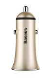 Baseus Trumpet Serisi 3.1A Çift Usb Girişli Metal Araç Şarjı GOLD