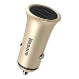 Baseus Trumpet Serisi 3.1A Çift Usb Girişli Metal Araç Şarjı GOLD