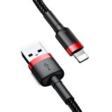 Baseus Cafule 2.4 A Lightning 1 Metre Şarj Kablosu Kırmızı