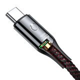 Baseus C-Light 3A 1 Metre Işıklı Type-C Kablo Siyah