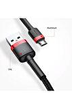 Cafule Micro Usb 0.50 Kısa 2.4a Hızlı Şarj Halat Usb Kablo - Siyah,gri