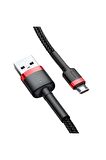 Baseus Cafule 2.4A Micro USB 50cm Şarj Kablosu Siyah