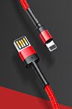 Baseus Cafule 2.4 A Lightning 1 Metre Şarj Kablosu Kırmızı
