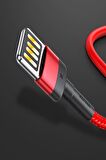 Baseus Cafule 2.4 A Lightning 1 Metre Şarj Kablosu Kırmızı