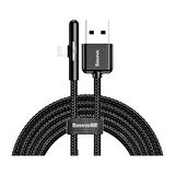 Baseus İphone Oyuncu Şarj USB Kablosu 2.4A 1mt Siyah CAL7C-A01