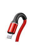 Baseus Halo 1.5A Lightning 2 Metre Şarj Kablosu Kırmızı