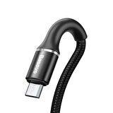 Baseus Halo 3A Micro USB 1 Metre Şarj Kablosu Siyah