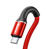 Baseus Halo 3A Micro USB 1 Metre Şarj Kablosu Kırmızı