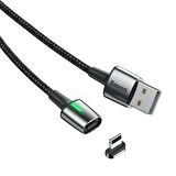 Baseus Zinc Magnetic 2.4A 100 cm Lightning Kablo Siyah