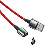 Baseus Zinc Magnetic 3A 100 cm Type-C Kablo Kırmızı