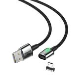 Baseus Zinc Manyetik Uçlu 1.5A 2 Metre Micro USB Kablo Siyah