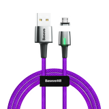 Baseus Zinc Manyetik Uçlu 1.5A 2 Metre Micro USB Kablo Mor